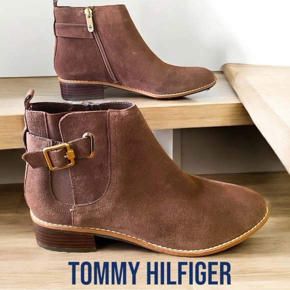 Tommy Hilfiger “terez” size 7.5 zip ankle bootie, beautiful chocolate brown NWOB - Picture 2 of 15